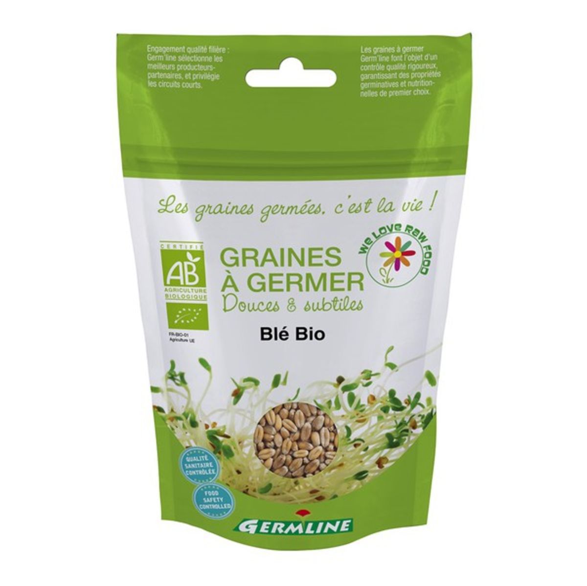 Micro légumes bio Graine d'herbe de blé 250 grammes