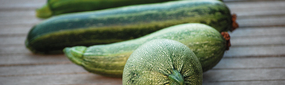 Différentes variétés de courgettes