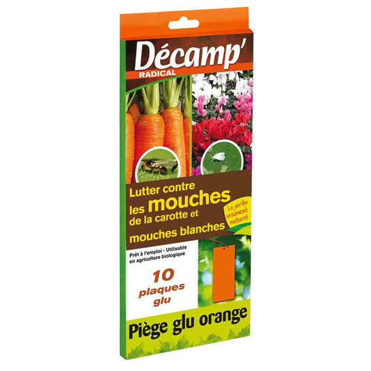 PIEGE CHROMATIQUE ENGLUE ORANGE : CONTRE LES MOUCHES DE LA CAROTTE ET MOUCHES BLANCHES